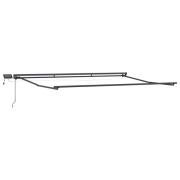 vidaXL Manuell markisram med LED-lampor Antracit 5 × 3,5 m Aluminium