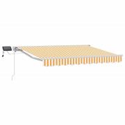 vidaXL Manuell markisram med LED-lampor Gul och Vit 3 x 2,5 m