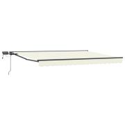 vidaXL Manuell markisram med LED-lampor Kräm och antracit 4,5 × 3 m