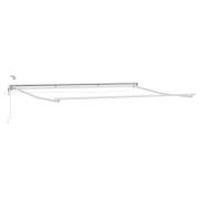 vidaXL Elmarkisram med LED-lampor Vit 5 x 3 m Aluminium