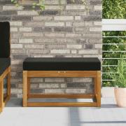 vidaXL Utomhus sitskudde Svart 80 x 40 x 8 cm 100% Polyester