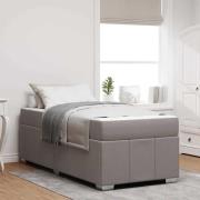 vidaXL Sängram med madrass Taupe 90 x 200 cm tyg