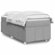 vidaXL Ramsäng med madrass ljusgrå 100x200 cm tyg