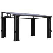 vidaXL Paviljong med gardiner 405x294x244 cm antracit