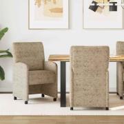 vidaXL Matstolar med hjul med hjul 2 pcs Ljusgrå 57 x 67 x 95 cm