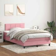 vidaXL Ramsäng med madrass rosa 120x220 cm sammet