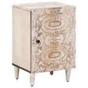 vidaXL Badrumsskåp med lagring Vit 38 x 33,5 x 58 cm Massivt mangoträ