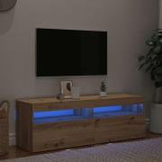 vidaXL TV-bänk med LED-lampor artisan ek 120x35x40 cm konstruerat trä