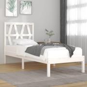 vidaXL Sängram vit massiv furu 90x190 cm