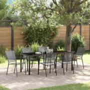 vidaXL Trädgårdsmöbelset 7 pcs Antracit Pulverlackerat stål