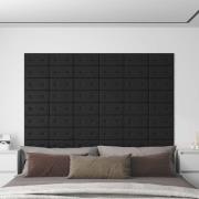 vidaXL Väggsänggavel 12 pcs Svart 30 x 15 cm Konstläder