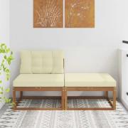 vidaXL Sektionell Soffa Enheter med kudde 2 Stycke Naturfärg