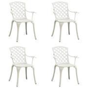 vidaXL Caféstolar 4 st gjuten aluminium vit