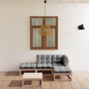 vidaXL Loungegrupp med dynor 5 delar massiv furu