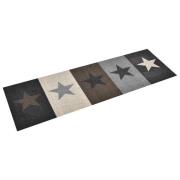vidaXL Köksmatta maskintvättbar stjärna 45x150 cm