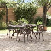 vidaXL Trädgårdsmöbelset 5 pcs Brons Aluminium