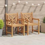 vidaXL Trädgård Stol 2 pcs 60 x 58 x 90 cm Massivt teakträ