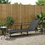 vidaXL Solstol Svart 200 x 62 x 59,5 cm Textilene