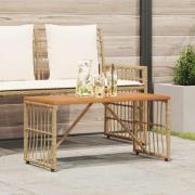 vidaXL Utomhusbord Naturfärg 80 x 40 x 40 cm Stål och poly rattan