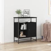 vidaXL Sideboard Svart Ek 69 x 35 x 80 cm Konstruerat trä