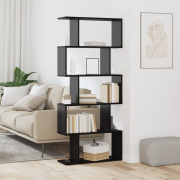 vidaXL Bokskåp Svart Ek 70 x 24 x 161 cm Konstruerat trä