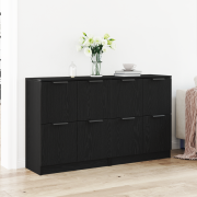 vidaXL Sideboard 2 pcs Svart Ek 60 x 30 x 70 cm Konstruerat trä