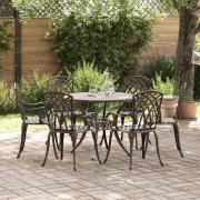vidaXL Trädgårdsmöbelset 7 pcs Brons Aluminium