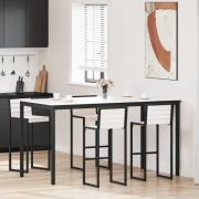 vidaXL Barbord Vit 200 x 100 x 105 cm Massiv furu