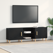 vidaXL TV-skåp Svart Ek 150 x 30 x 50 cm Konstruerat trä