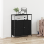 vidaXL Sideboard Svart Ek 70 x 30 x 80 cm Konstruerat trä