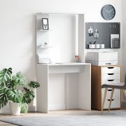 vidaXL Skrivbord med hylla Vit 78,5 x 37 x 154,5 cm Konstruerat trä