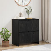 vidaXL Sideboard Svart Ek 70 x 41 x 75 cm Konstruerat trä