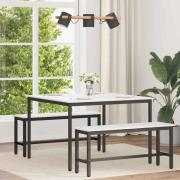 vidaXL Matbord Vit 110 x 110 x 75 cm Massiv furu