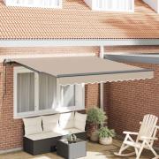 vidaXL Utfällbar markis Beige 350 x 250 cm Polyester och Stål