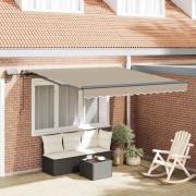 vidaXL Utfällbar markis med LED -remsljus Beige 300 x 250 cm tyg