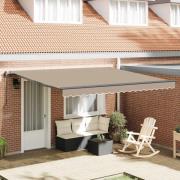 vidaXL Utfällbar markis Beige 400 × 300 cm Duk och Aluminium
