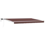 vidaXL Manuell markisram med LED-lampor Brun och vit 4 x 2 m