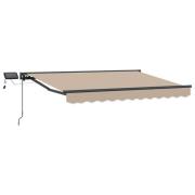 vidaXL Manuell markisram med LED-lampor Beige och Antracit 3 x 2,5 m
