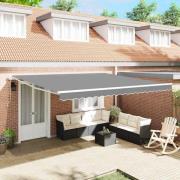 vidaXL Markisram Vit 500 × 350 cm Aluminium