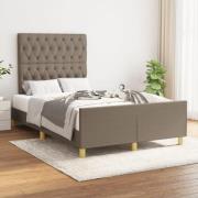 vidaXL sängram utan madrass taupe 120x190 cm tyg