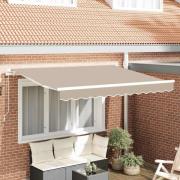 vidaXL Utfällbar markis Beige 250 x 200 cm tyg