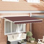 vidaXL Markisram Brun 350 x 200 cm Polyester med PU-beläggning