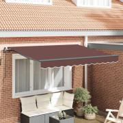 vidaXL Utfällbar markis Brun 350 x 200 cm tyg