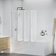 Duschvägg 140x168 cm 7-paneler vikbar inkl. handdukshängare