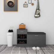 vidaXL Skobänk grå 94,5x31x57 cm konstruerat trä