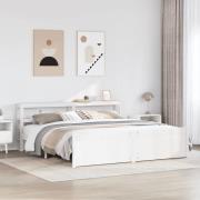 vidaXL Sängram med huvudgavel utan madrass vit 180x200 cm