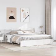 vidaXL Sängram med huvudgavel utan madrass vit 180x200 cm