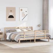 vidaXL Sängram med huvudgavel 180x200 cm massiv furu
