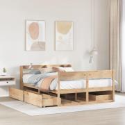vidaXL Sängram utan madrass 160x200 cm massiv furu