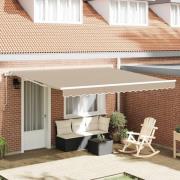 vidaXL Elektrisk Retraktabel Markis Beige 400 × 350 cm
